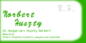 norbert huszty business card